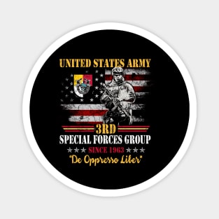 Proud US Army 3rd Special Forces Group Skull De Oppresso Liber SFG - Gift for Veterans Day 4th of July or Patriotic Memorial Day Magnet